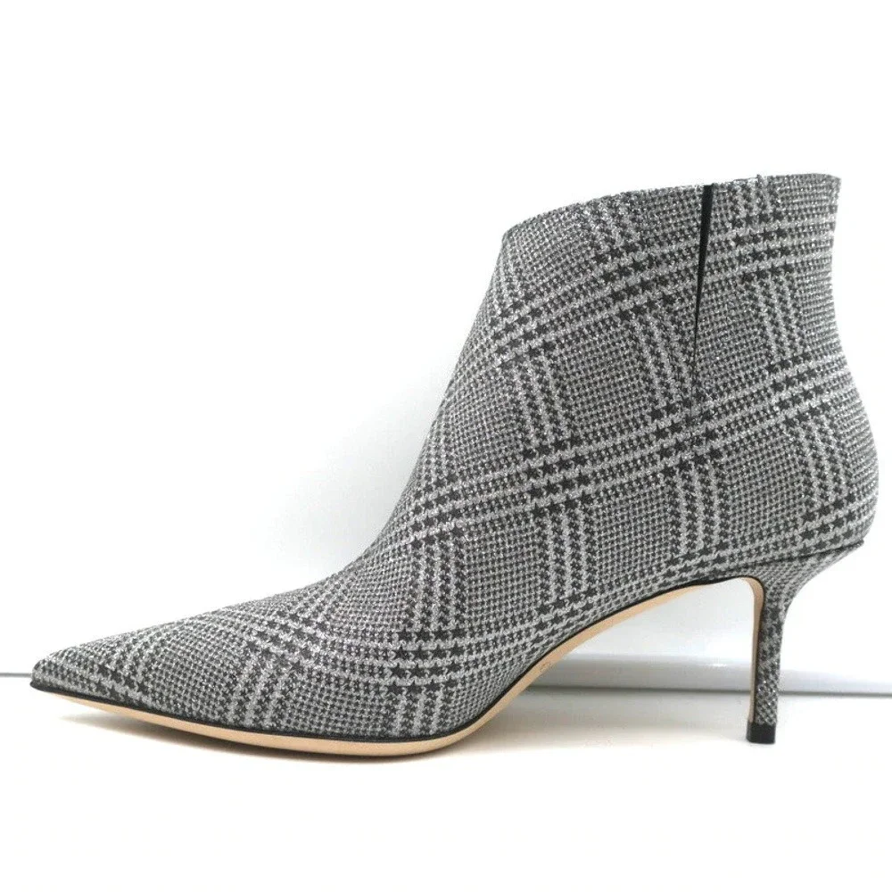 Jimmy Choo Marinda 65 Ankle Boots Silver Glitter Prince of Stars Size 37 NEW - Picture 7 of 10